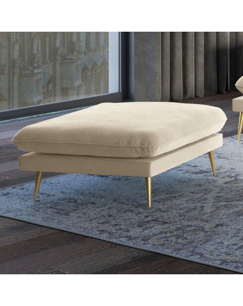 Pouf Velours Elio beige - 100x80x45 cm