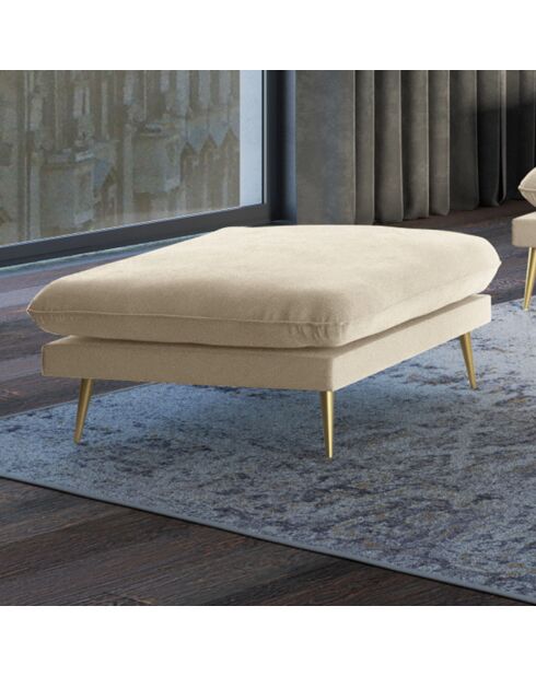 Pouf Velours Elio beige - 100x80x45 cm