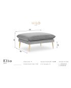 Pouf Velours Elio bleu roi - 100x80x45 cm