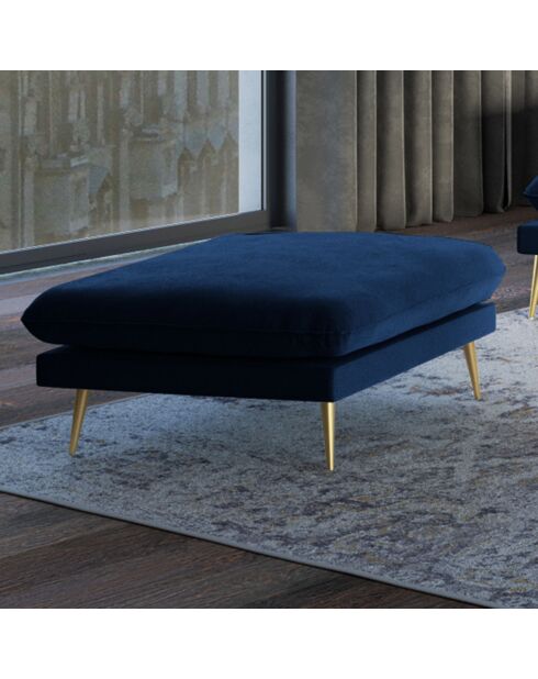 Puf Elio Velvet azul real - 100x80x45 cm