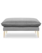 Pouf Velours Elio gris clair - 100x80x45 cm