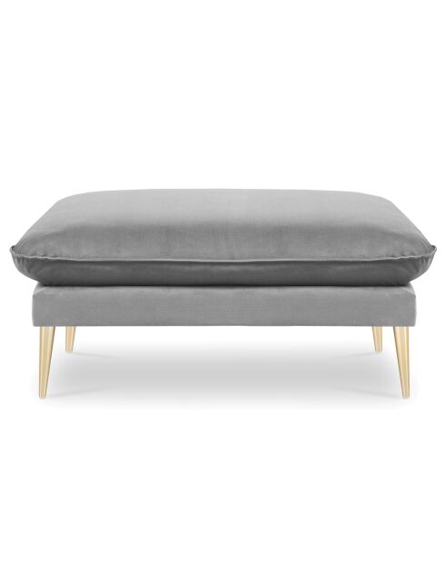 Pouf Velours Elio gris clair - 100x80x45 cm