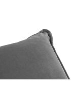 Pouf Velours Elio gris clair - 100x80x45 cm
