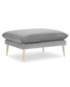 Pouf Velours Elio gris clair - 100x80x45 cm