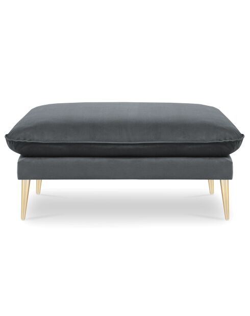 Pouf Velours Elio gris - 100x80x45 cm