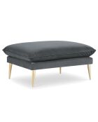 Pouf Velours Elio gris - 100x80x45 cm