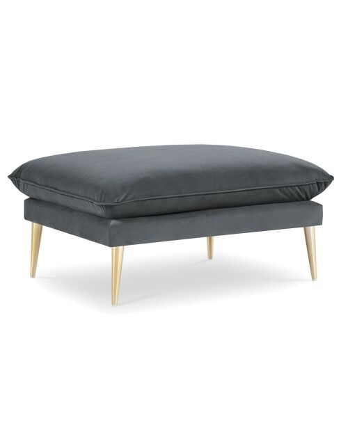 Pouf Velours Elio gris - 100x80x45 cm