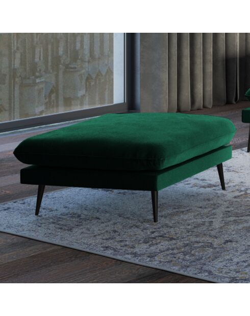 Pouf Velours Elio vert bouteille - 100x80x45 cm