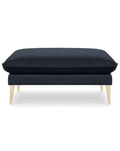 Pouf Velours Elio bleu foncé - 100x80x45 cm