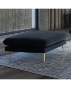 Pouf Velours Elio bleu foncé - 100x80x45 cm