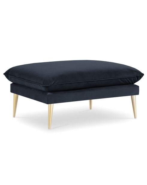 Pouf Velours Elio bleu foncé - 100x80x45 cm