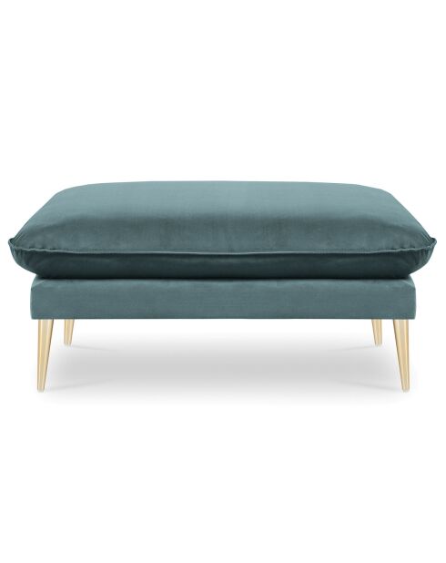 Pouf Velours Elio pétrole - 100x80x45 cm