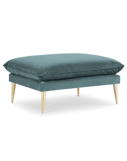 Pouf Velours Elio pétrole - 100x80x45 cm