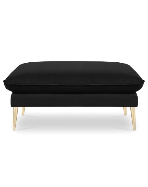 Pouf Velours Elio noir - 100x80x45 cm
