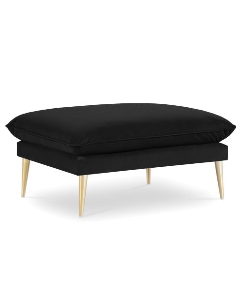 Pouf Velours Elio noir - 100x80x45 cm