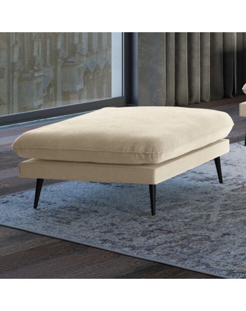 Pouf Velours Elio beige - 100x80x45 cm