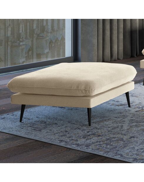 Pouf Velours Elio beige - 100x80x45 cm