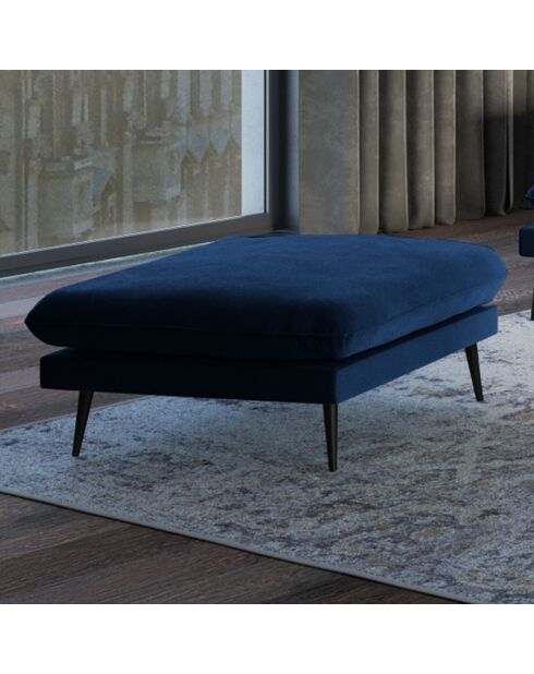 Pouf Velours Elio bleu roi - 100x80x45 cm