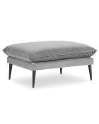 Pouf Velours Elio gris clair - 100x80x45 cm