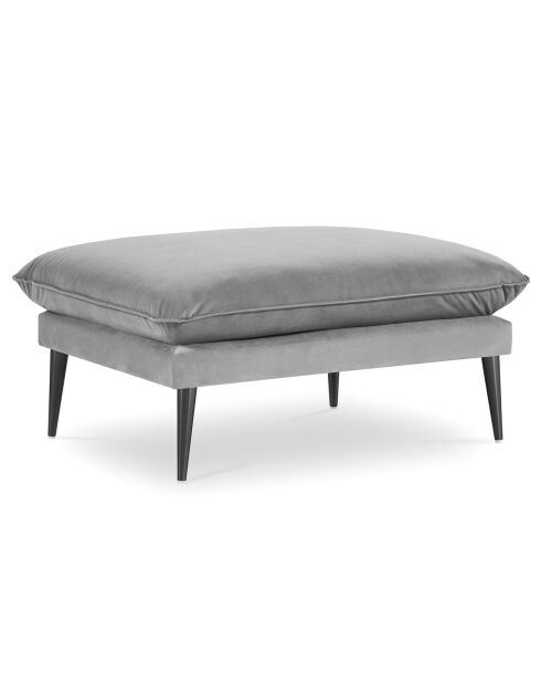 Pouf Velours Elio gris clair - 100x80x45 cm