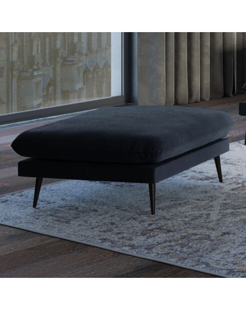 Pouf Velours Elio bleu foncé - 100x80x45 cm