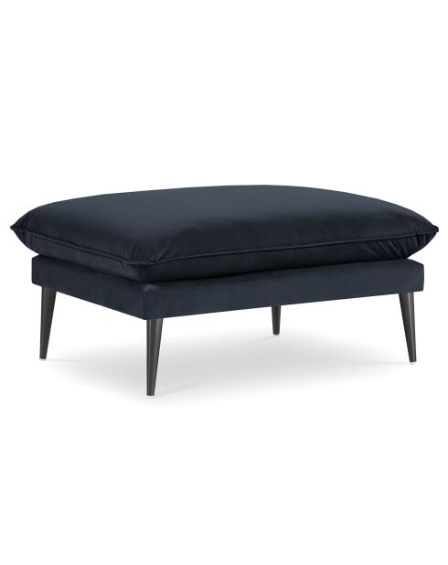 Pouf Velours Elio bleu foncé - 100x80x45 cm