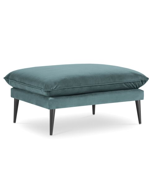 Puf Elio Petrol de terciopelo - 100x80x45 cm