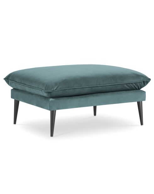 Pouf Velours Elio pétrole - 100x80x45 cm
