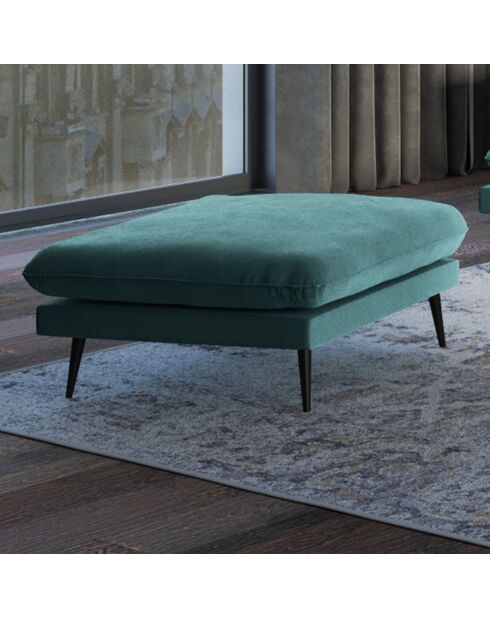 Pouf Velours Elio pétrole - 100x80x45 cm