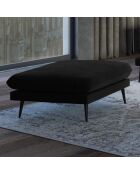 Pouf Velours Elio noir - 100x80x45 cm