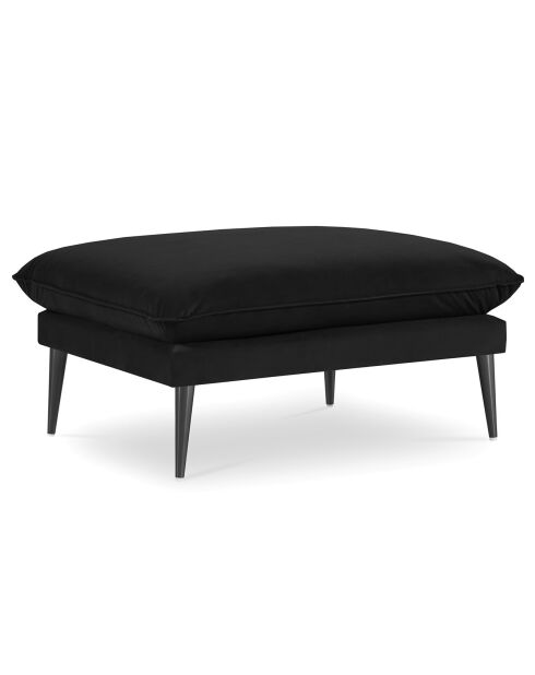 Pouf Velours Elio noir - 100x80x45 cm