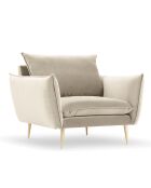 Fauteuil Velours Elio beige - 93x100x97 cm