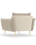 Fauteuil Velours Elio beige - 93x100x97 cm