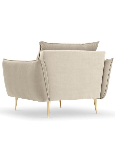 Fauteuil Velours Elio beige - 93x100x97 cm