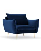 Fauteuil Velours Elio bleu roi - 93x100x97 cm