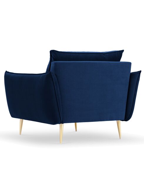 Fauteuil Velours Elio bleu roi - 93x100x97 cm