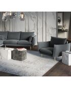 Fauteuil Velours Elio gris - 93x100x97 cm
