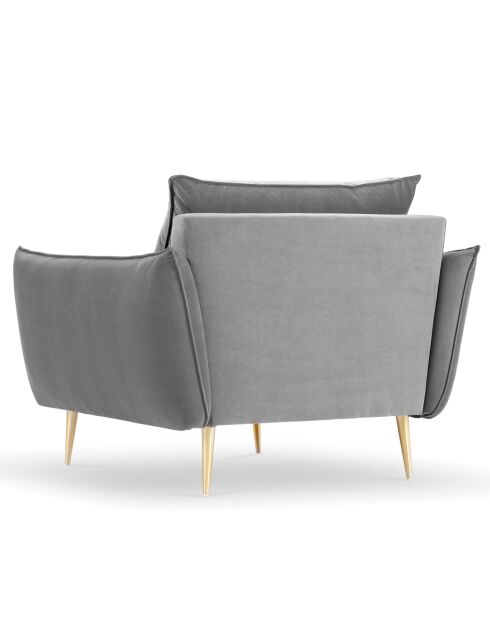 Sillón Elio de terciopelo gris claro - 93x100x97 cm