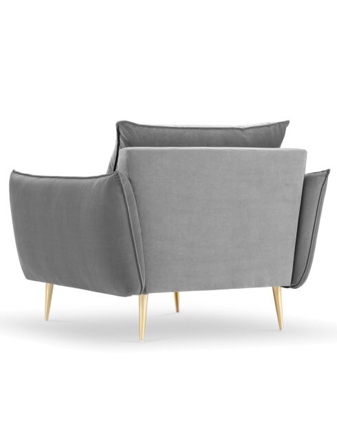 Fauteuil Velours Elio gris clair - 93x100x97 cm