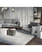 Fauteuil Velours Elio gris clair - 93x100x97 cm