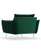 Fauteuil Velours Elio vert bouteille - 93x100x97 cm