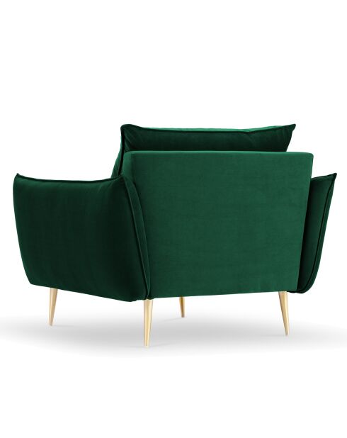 Fauteuil Velours Elio vert bouteille - 93x100x97 cm