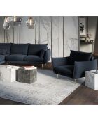 Fauteuil Velours Elio bleu foncé - 93x100x97 cm