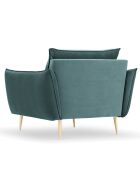 Fauteuil Velours Elio pétrole - 93x100x97 cm