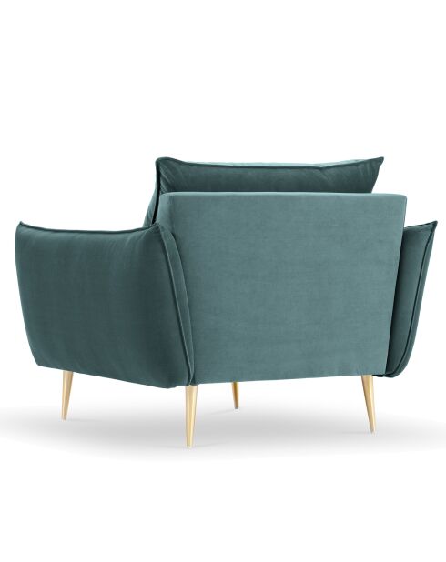 Fauteuil Velours Elio pétrole - 93x100x97 cm