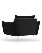 Fauteuil Velours Elio noir - 93x100x97 cm