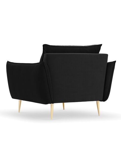 Fauteuil Velours Elio noir - 93x100x97 cm