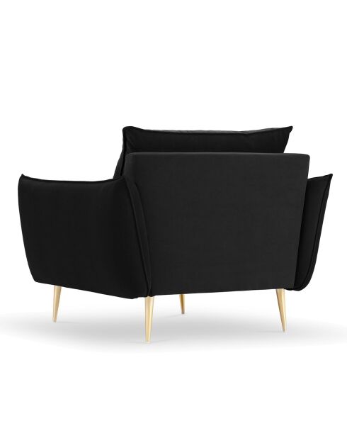 Fauteuil Velours Elio noir - 93x100x97 cm