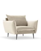 Fauteuil Velours Elio beige - 93x100x97 cm