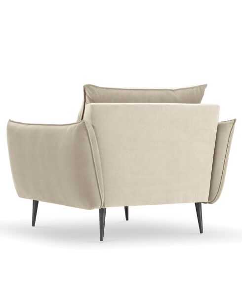 Fauteuil Velours Elio beige - 93x100x97 cm